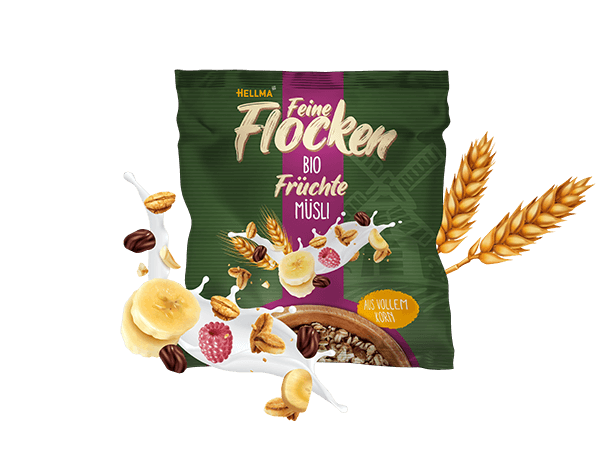 HELLMA Früchte Müsli Bio &amp; HELLMA Schoko Müsli Bio